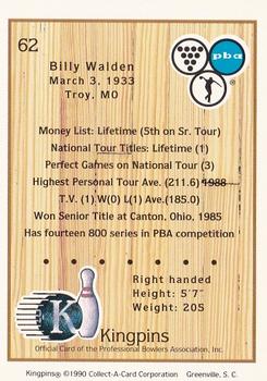 1990 Collect-A-Card Kingpins #62 Billy Walden Back